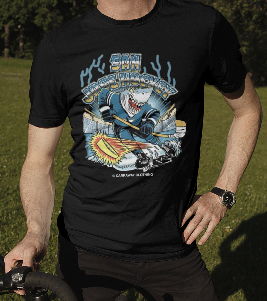 San Jose Hockey Shark Ice Action Caraway Clothing T-Shirt