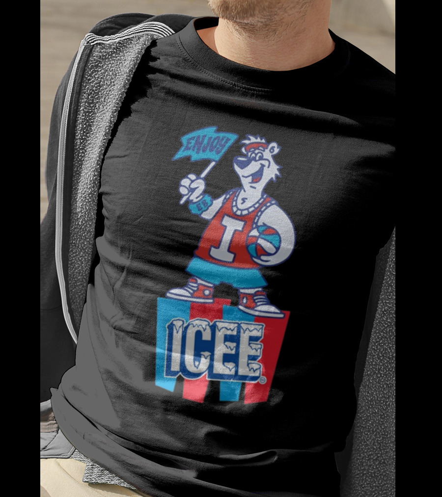 Enjoy Icee Basketball Bear Iconic Frozen Drink Fun T-Shirt
