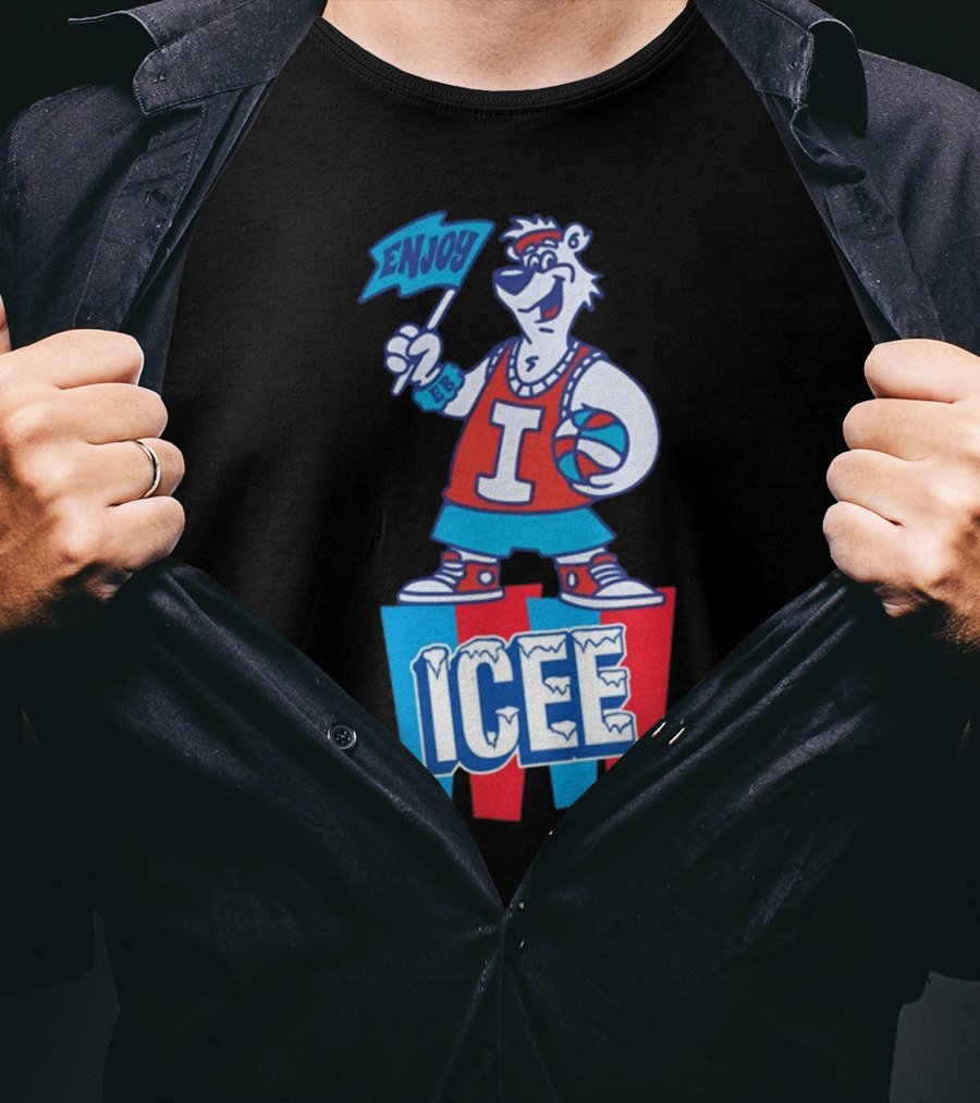 Enjoy Icee Basketball Bear Iconic Frozen Drink Fun T-Shirt