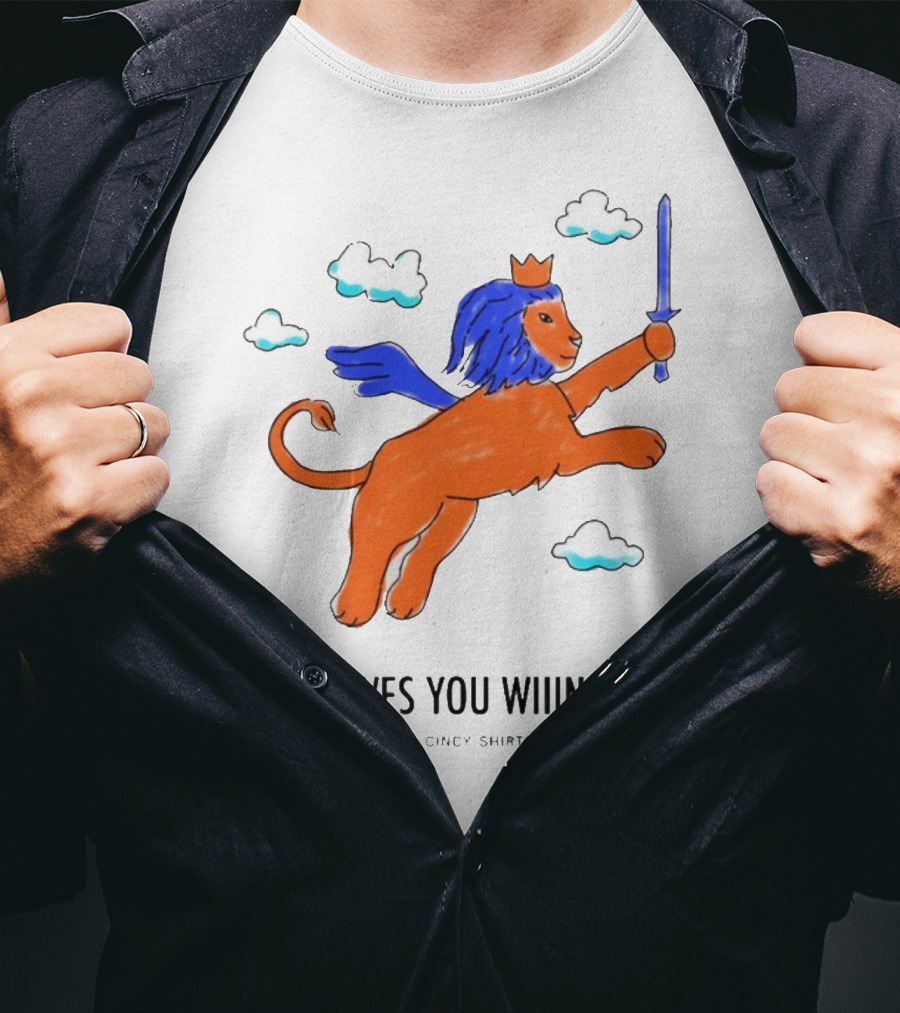 Gary Gives You Wings Flying Lion Sword Clouds Cincy T-Shirt