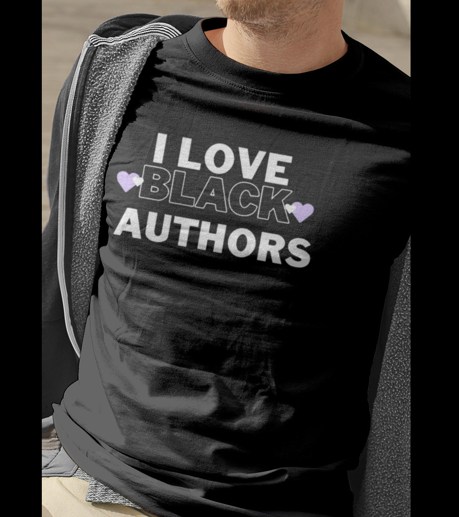 I Love Black Authors Purple Heart T-Shirt