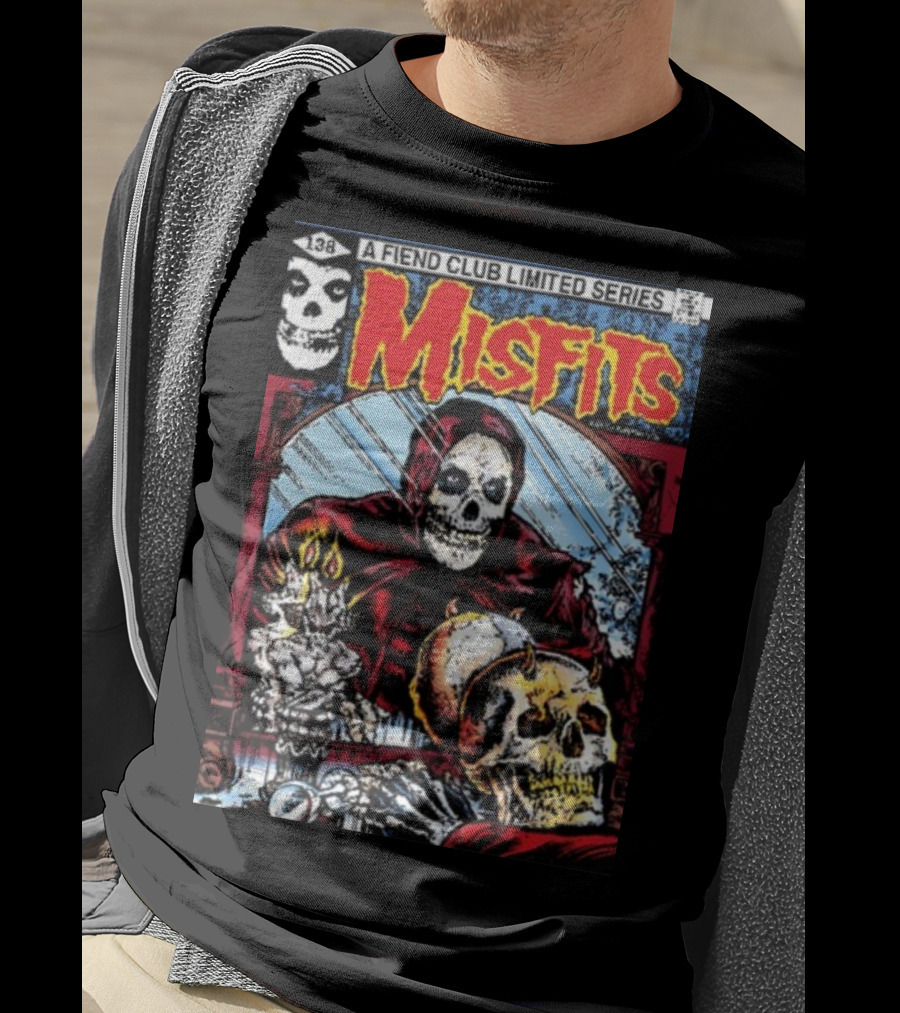 Misfits A Fiend Club Limited Series Skull And Skeleton Reflection T-Shirt