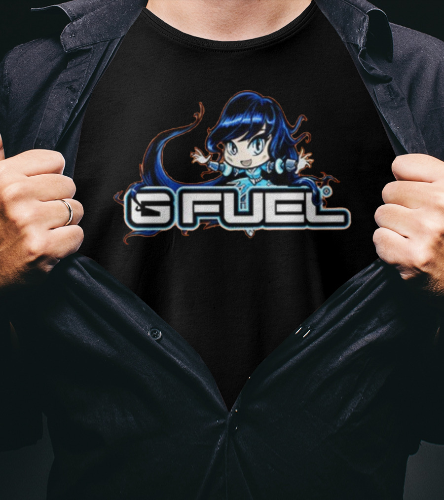 G Fuel Blue Ice Chibi Character Energy T-Shirt
