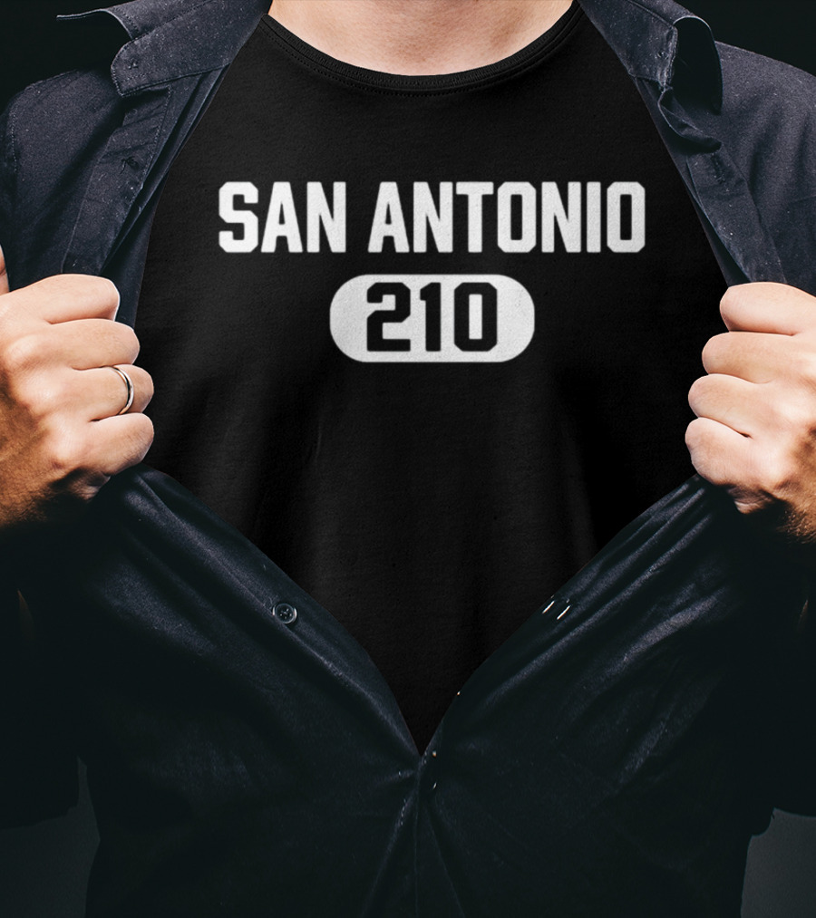San Antonio 210 Black Bold Typeface T-Shirt