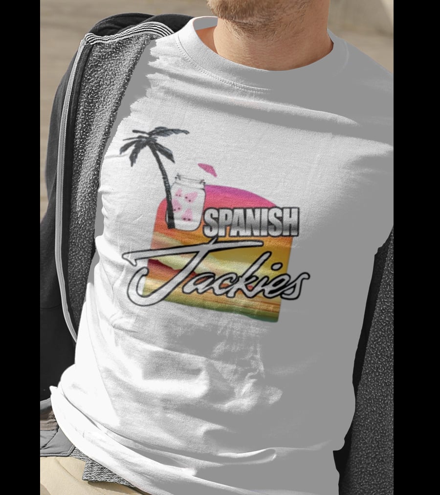 Spanish Jackies Sunset Palm Tree Drink T-Shirt