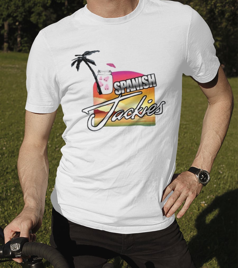 Spanish Jackies Sunset Palm Tree Drink T-Shirt