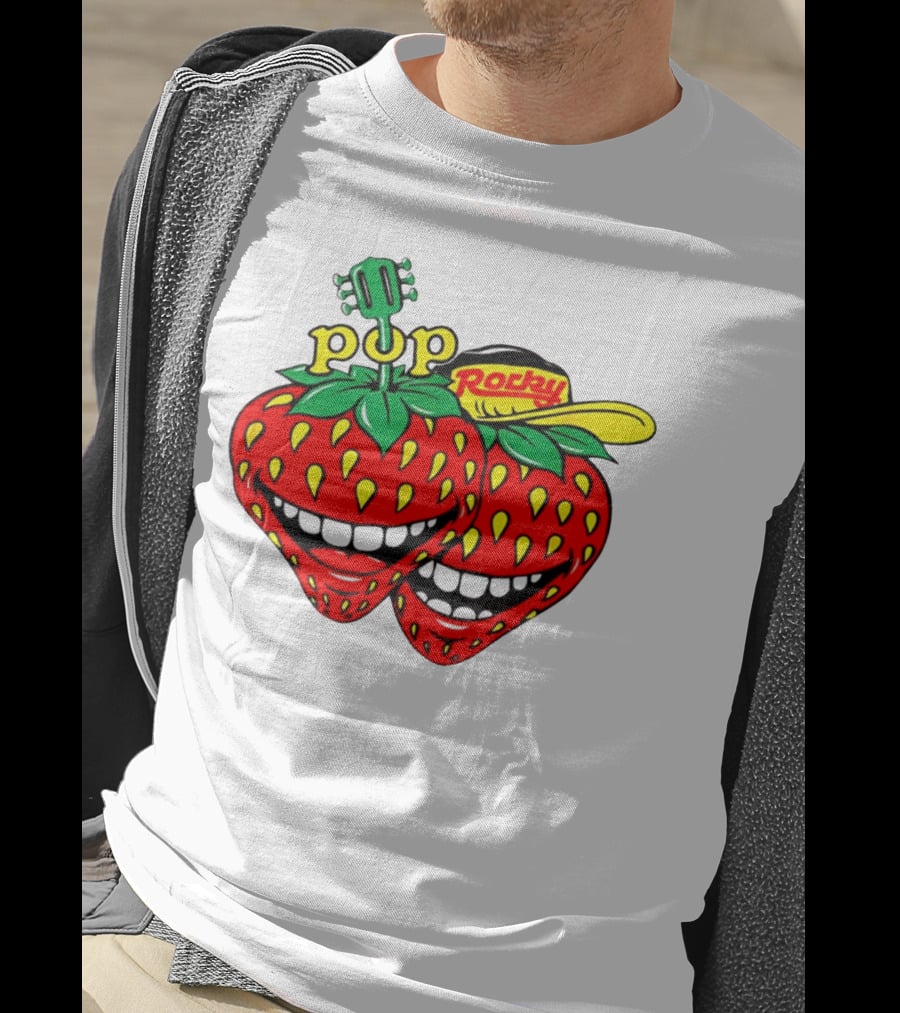 Pop Rocky Strawberry Guitar Grin T-Shirt