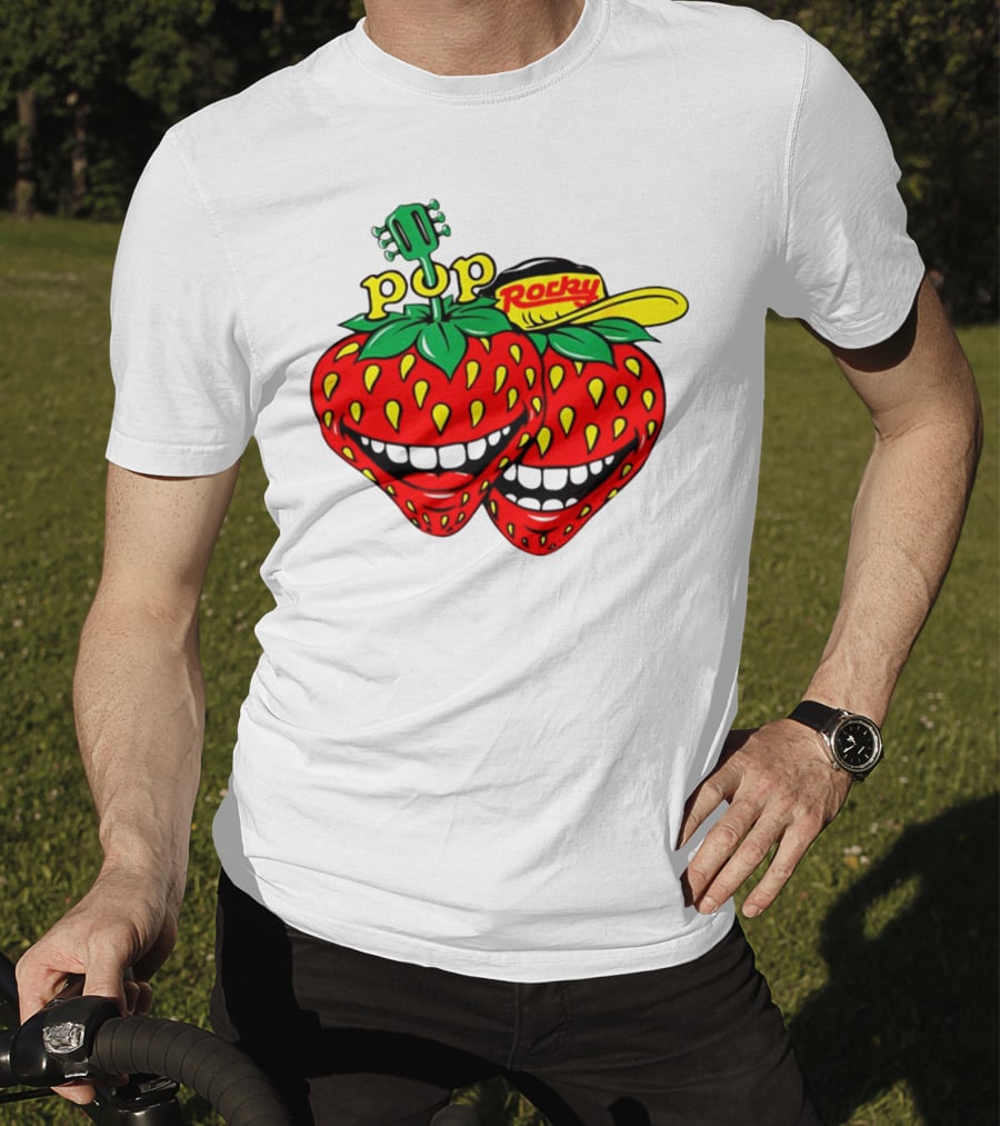 Pop Rocky Strawberry Guitar Grin T-Shirt