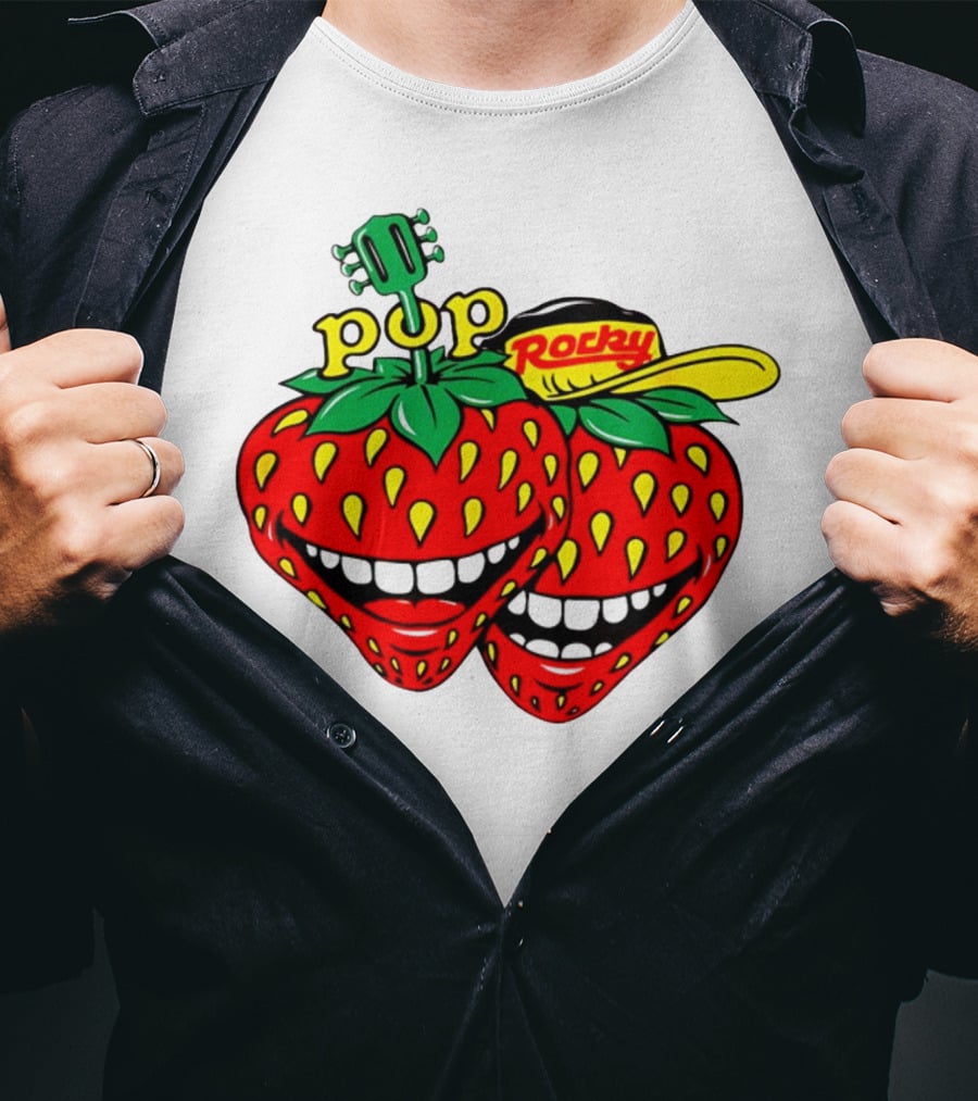 Pop Rocky Strawberry Guitar Grin T-Shirt