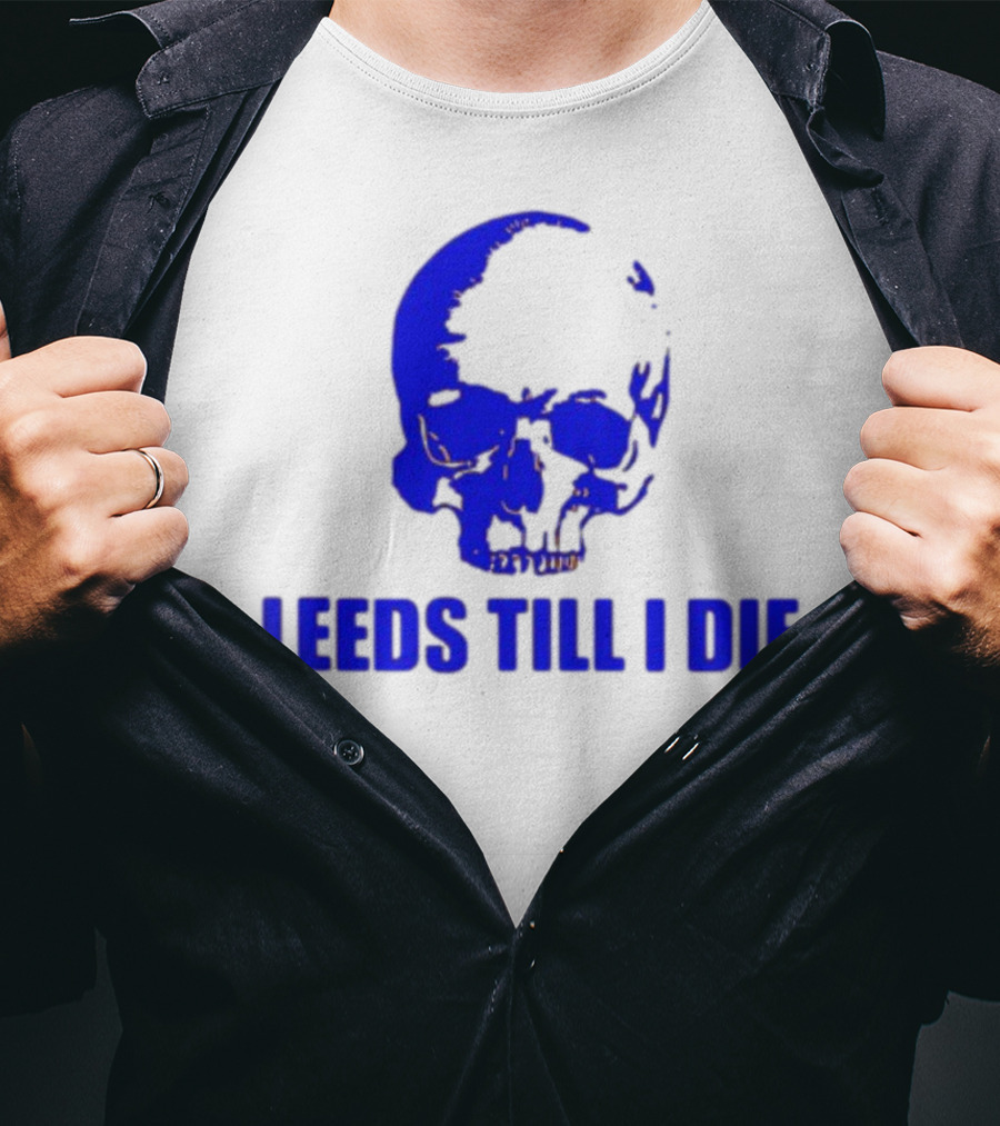 Leeds Till I Die Blue Skull T-Shirt