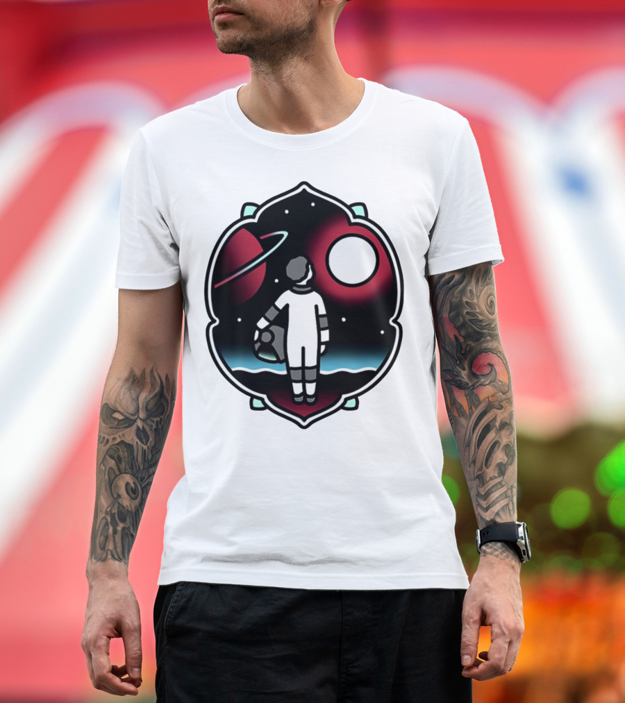 Come See The Universe Astronaut Staring at Planets and Stars T-Shirt