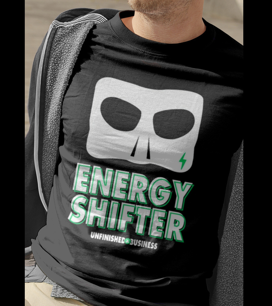 Energy Shifter Unfinished Business Mask With Lightning Bolt T-Shirt