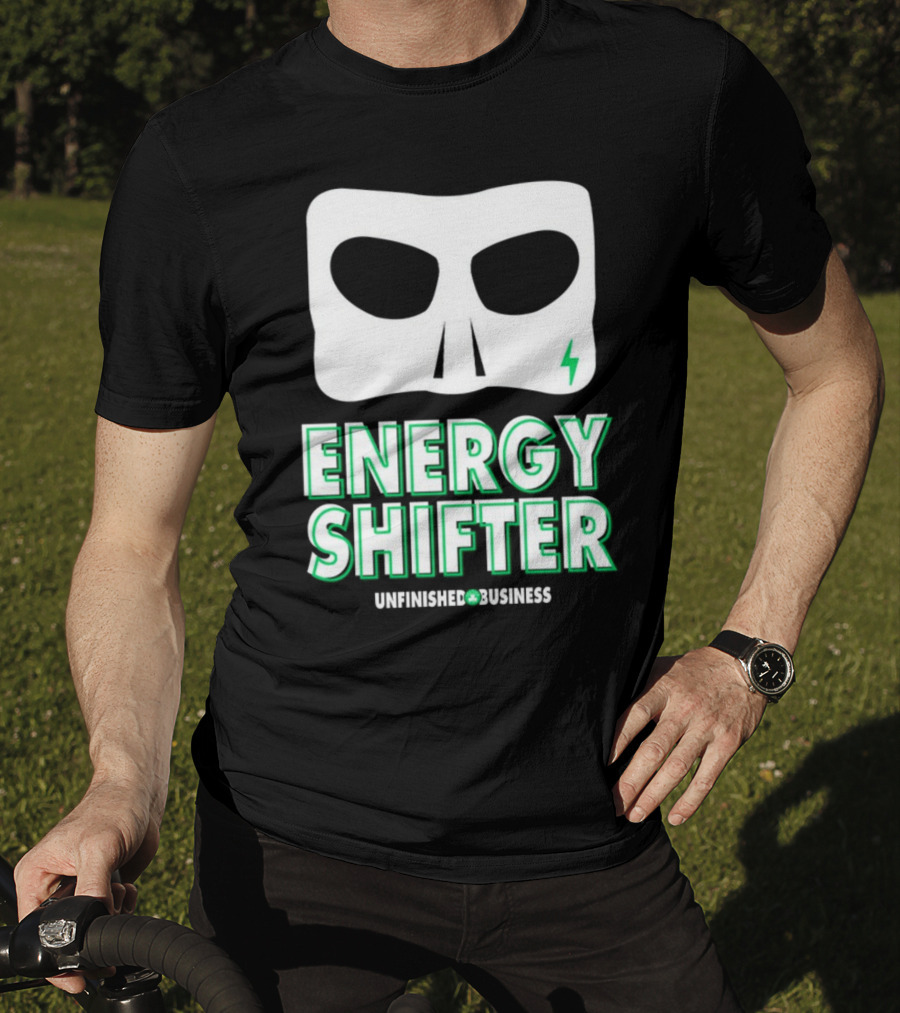 Energy Shifter Unfinished Business Mask With Lightning Bolt T-Shirt