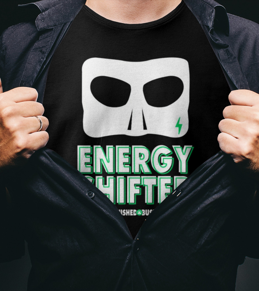 Energy Shifter Unfinished Business Mask With Lightning Bolt T-Shirt