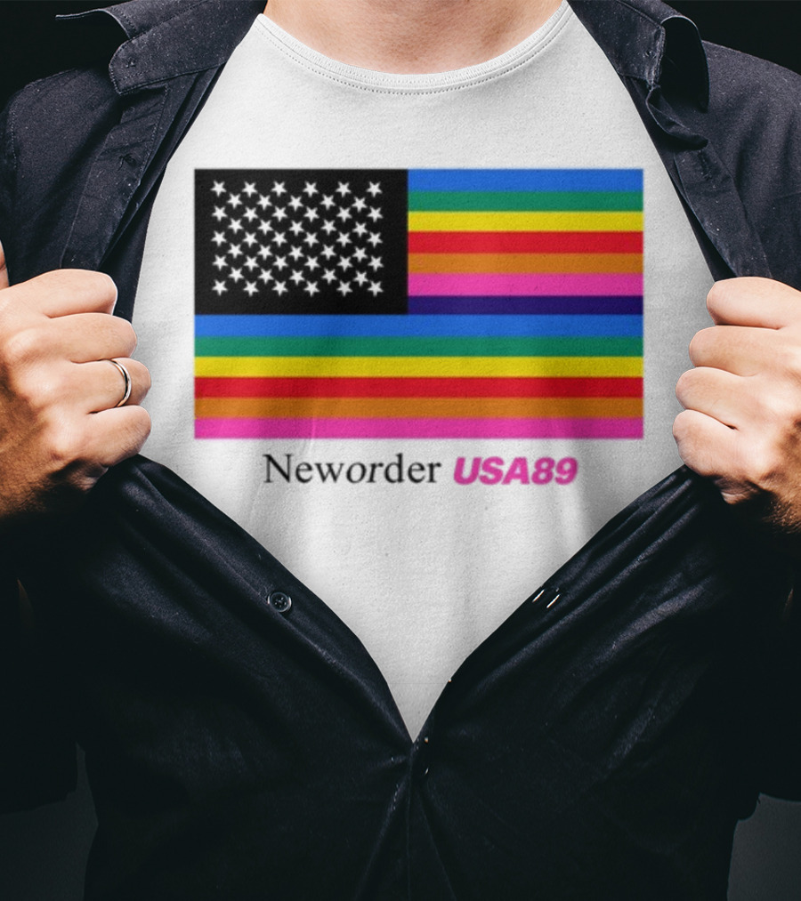 Neworder USA89 Literallyvergil Rainbow Flag T-Shirt