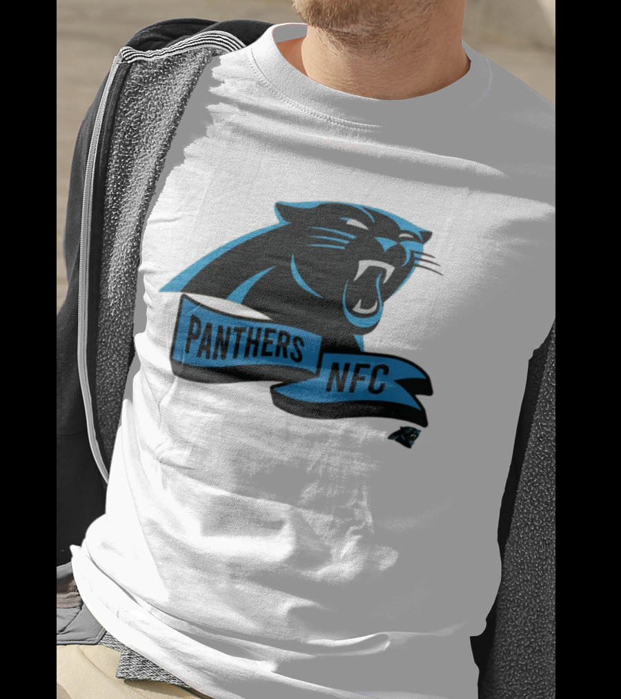 Men's Carolina Panthers New Era Cream Sideline Chrome Logo Panthers NFC T-Shirt
