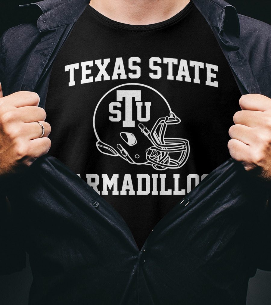 Texas State STU Armadillos Football Helmet T-Shirt