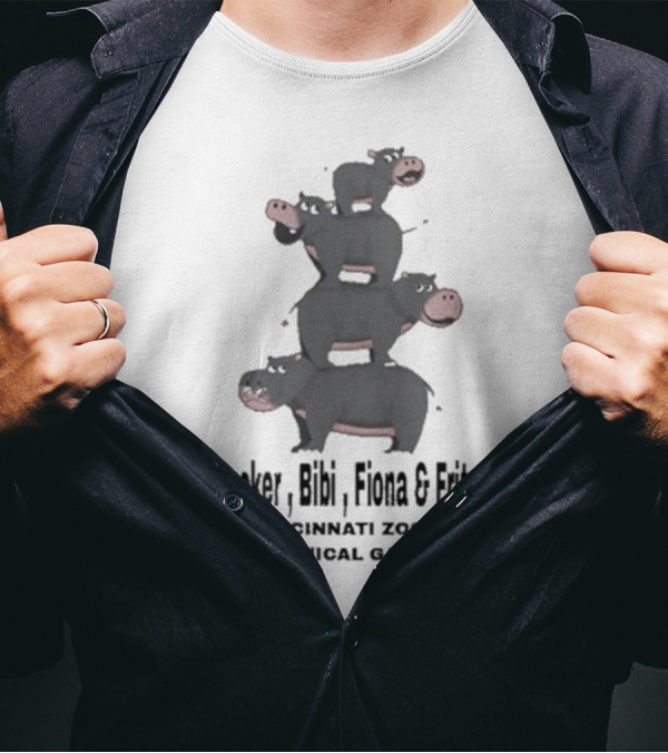 Tucker Bibi Fiona And Fritz Hippos Cincinnati Zoo Botanical Garden Stack T-Shirt