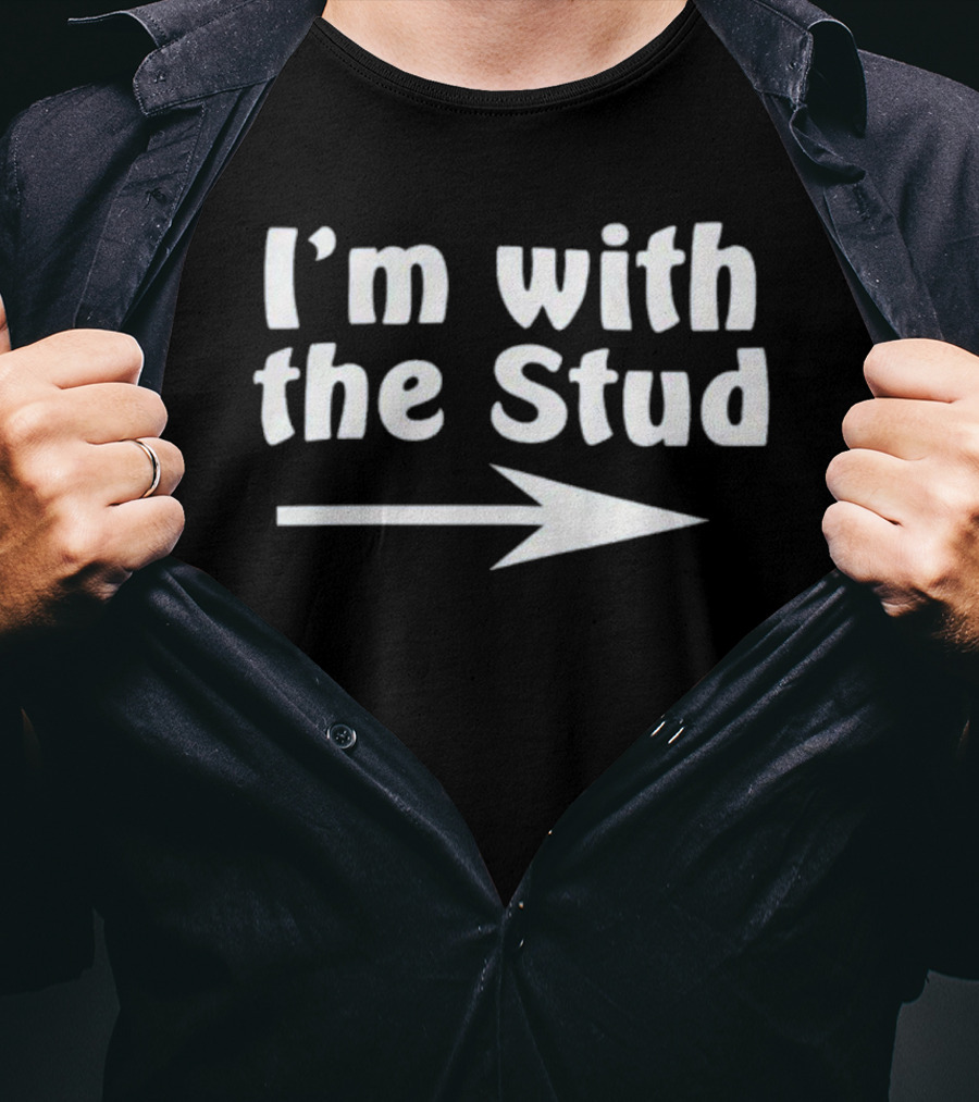 I'm With The Stud Arrow Direction Text T-Shirt