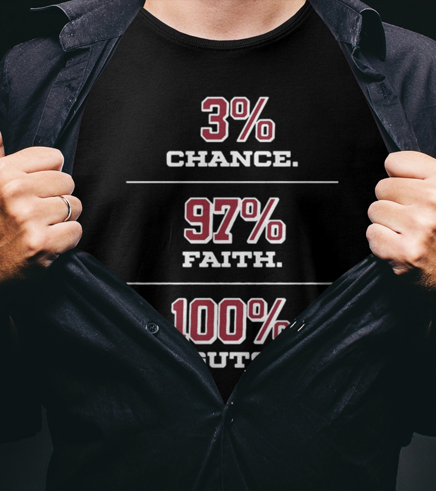 3% Chance 97% Faith 100% Guts T-Shirt