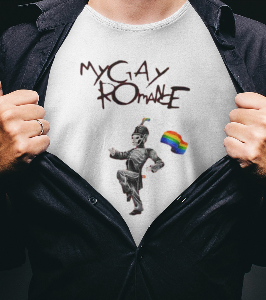 My Gay Romance Parade Skeleton With Pride Flag T-Shirt