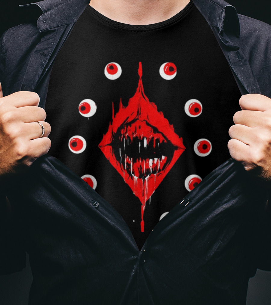 Dave Gloomwood Ultrakill Horror Red Eyes And Mouth T-Shirt