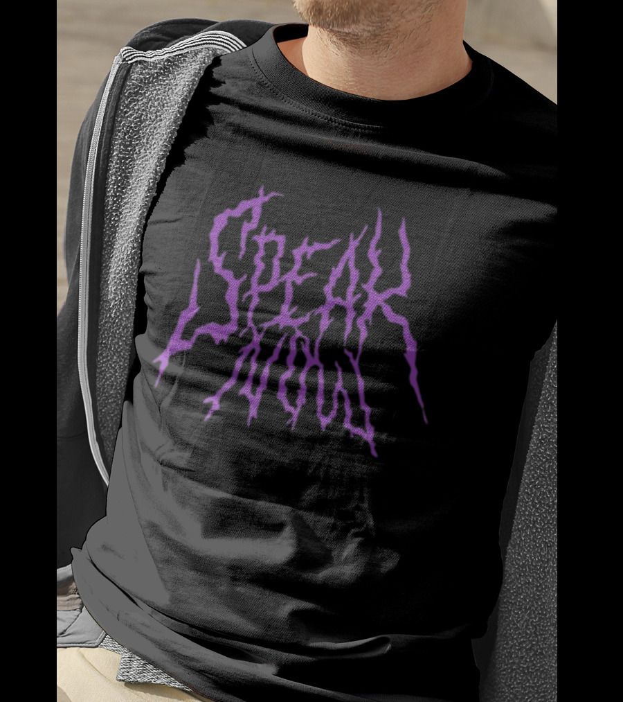 Dopeamyne Goods Speak Now Purple Electric Text T-Shirt