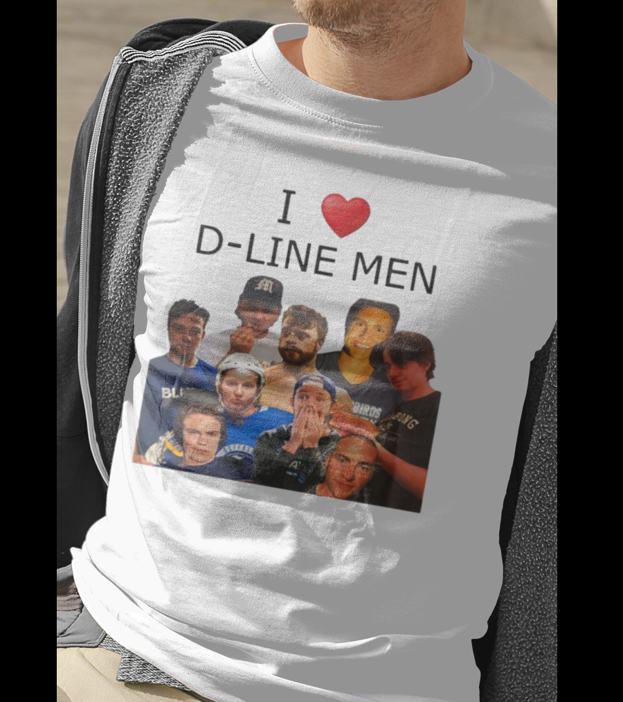 I ❤️ D-Line Men Blues Birds Sports Team Players T-Shirt