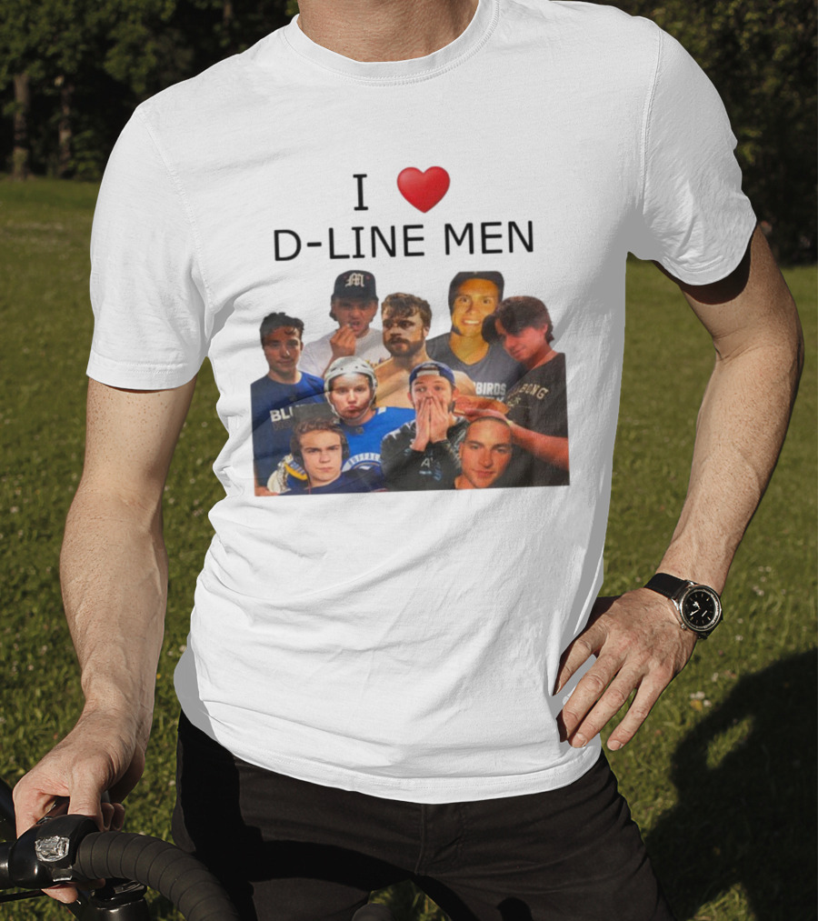 I ❤️ D-Line Men Blues Birds Sports Team Players T-Shirt