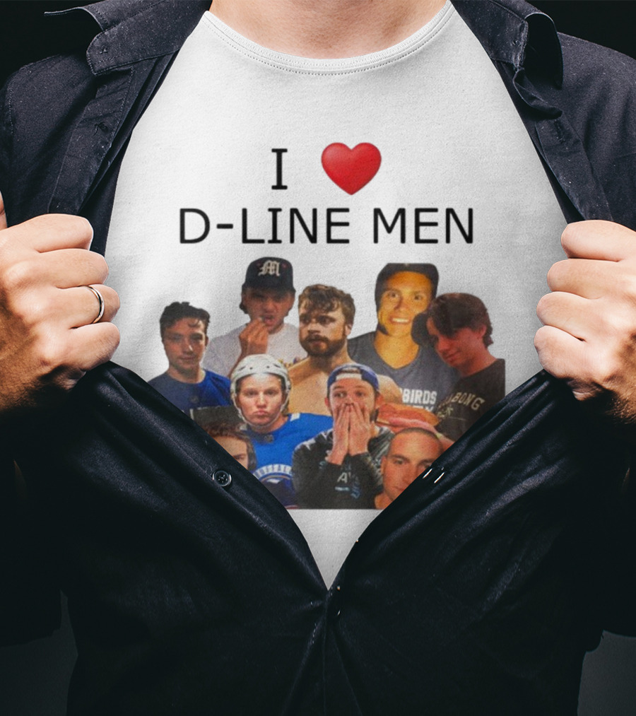 I ❤️ D-Line Men Blues Birds Sports Team Players T-Shirt