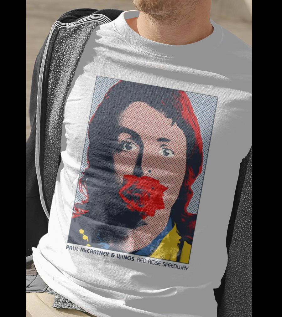 Paul McCartney And Wings Red Rose Speedway Pop Art Pixel Photo T-Shirt