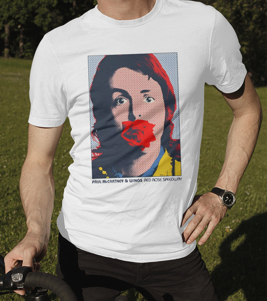 Paul McCartney And Wings Red Rose Speedway Pop Art Pixel Photo T-Shirt