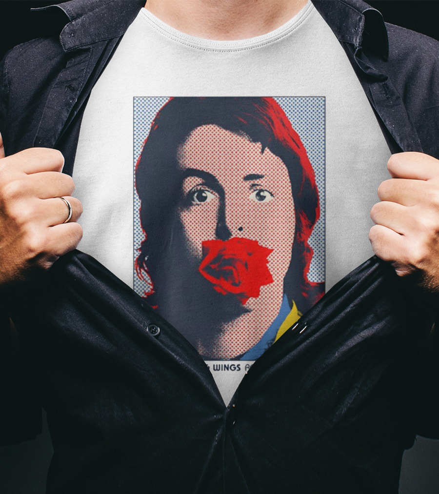 Paul McCartney And Wings Red Rose Speedway Pop Art Pixel Photo T-Shirt