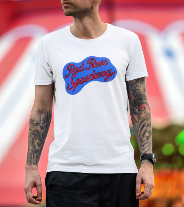 Premium T-Shirt: Red Rose Speedway Vintage Blue Emblem T-Shirt Red Rose Speedway Vintage Blue Emblem T-Shirt