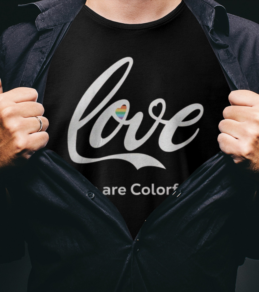 Coca-Cola Love Heart We Are Colorful Rainbow T-Shirt