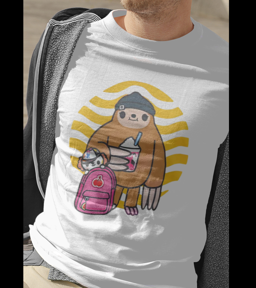 Toca Boca New Custom Prints Store Backpack Sloth With Drink And Hat Ripple T-Shirt