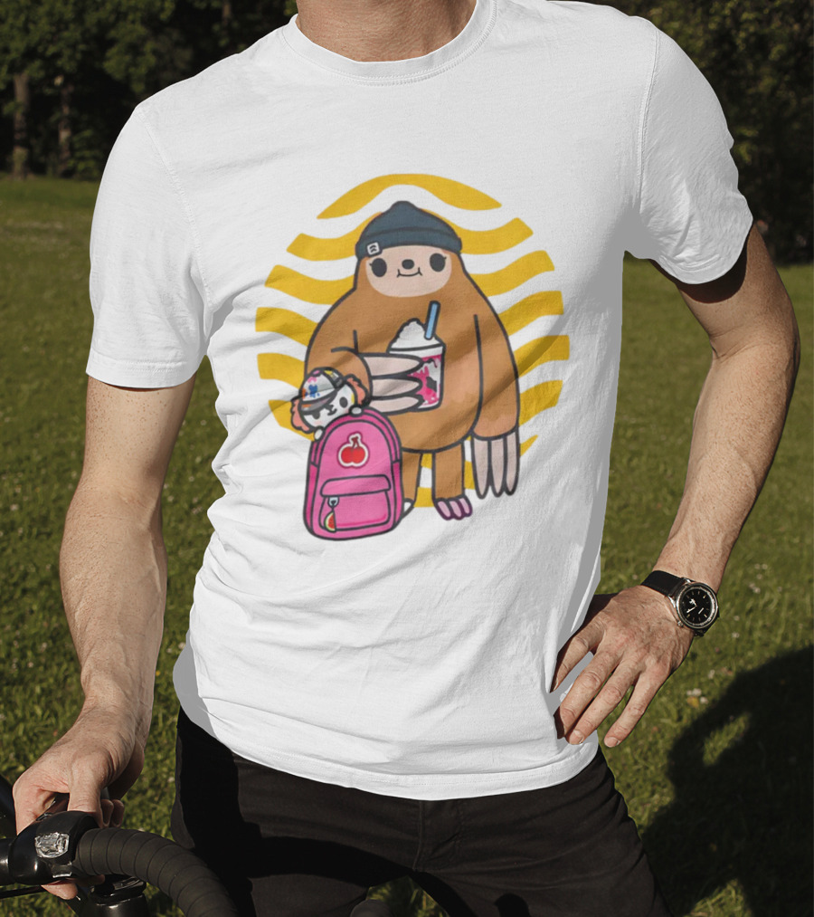 Toca Boca New Custom Prints Store Backpack Sloth With Drink And Hat Ripple T-Shirt