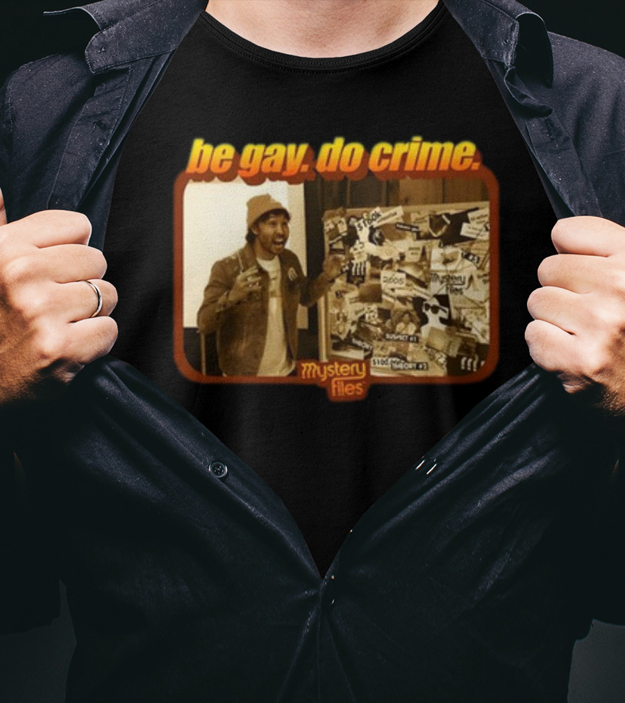 Be Gay Do Crime Mystery Files Board Investigation T-Shirt