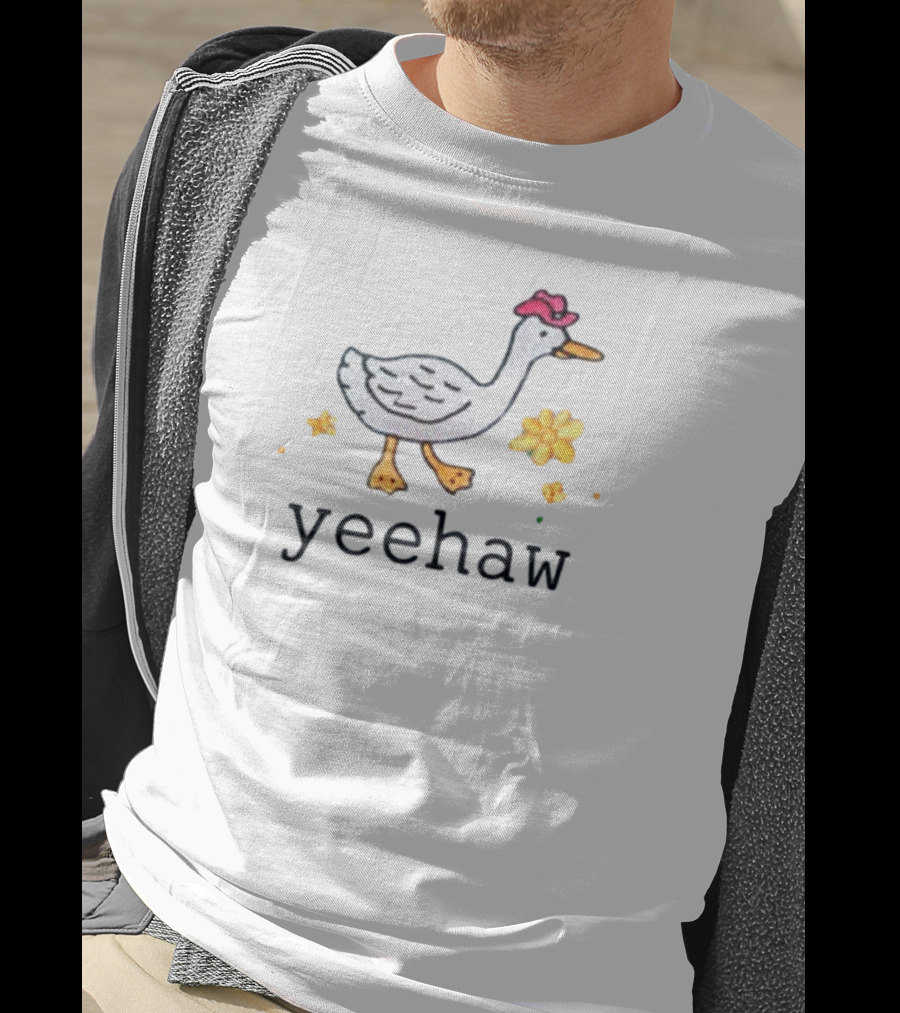 Vixella Yeehaw Duck With Hat And Flowers T-Shirt