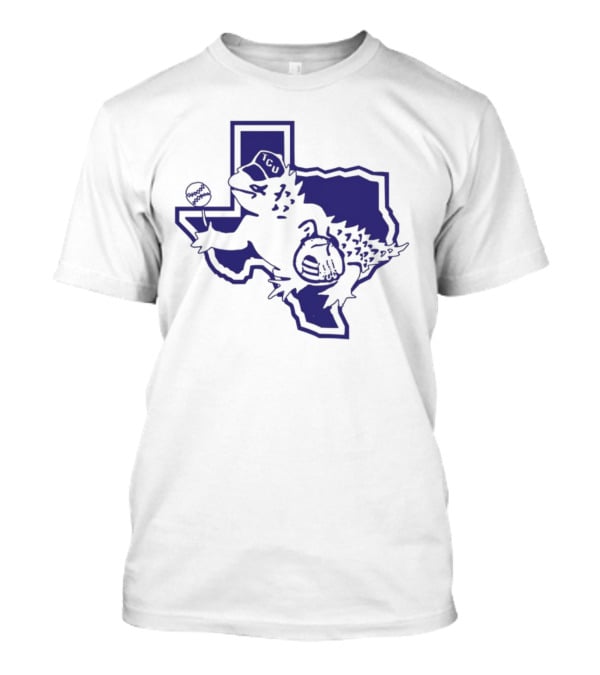 Sickos Committee Texas TCU Horned Frog Mascot Basketball And Football Texas Outline T-Shirt