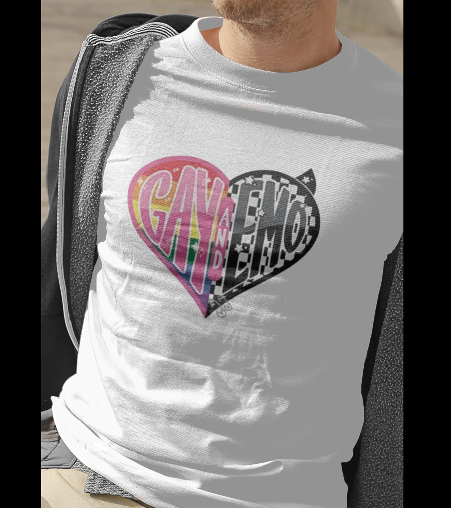 Jessie Paege Gay And Emo Heart Rainbow Checkerboard T-Shirt