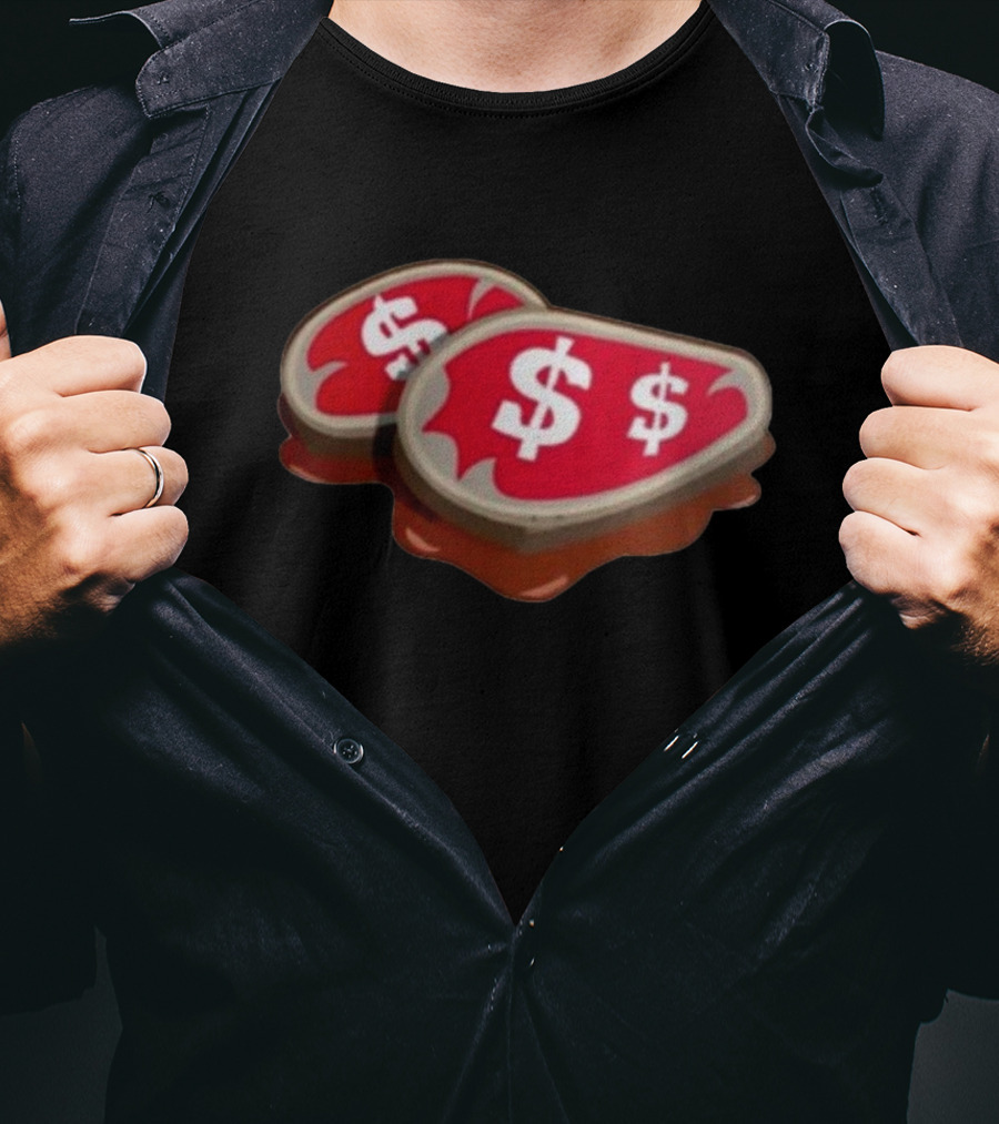 3Token #Loppy Dollar Sign Meat Abstract T-Shirt