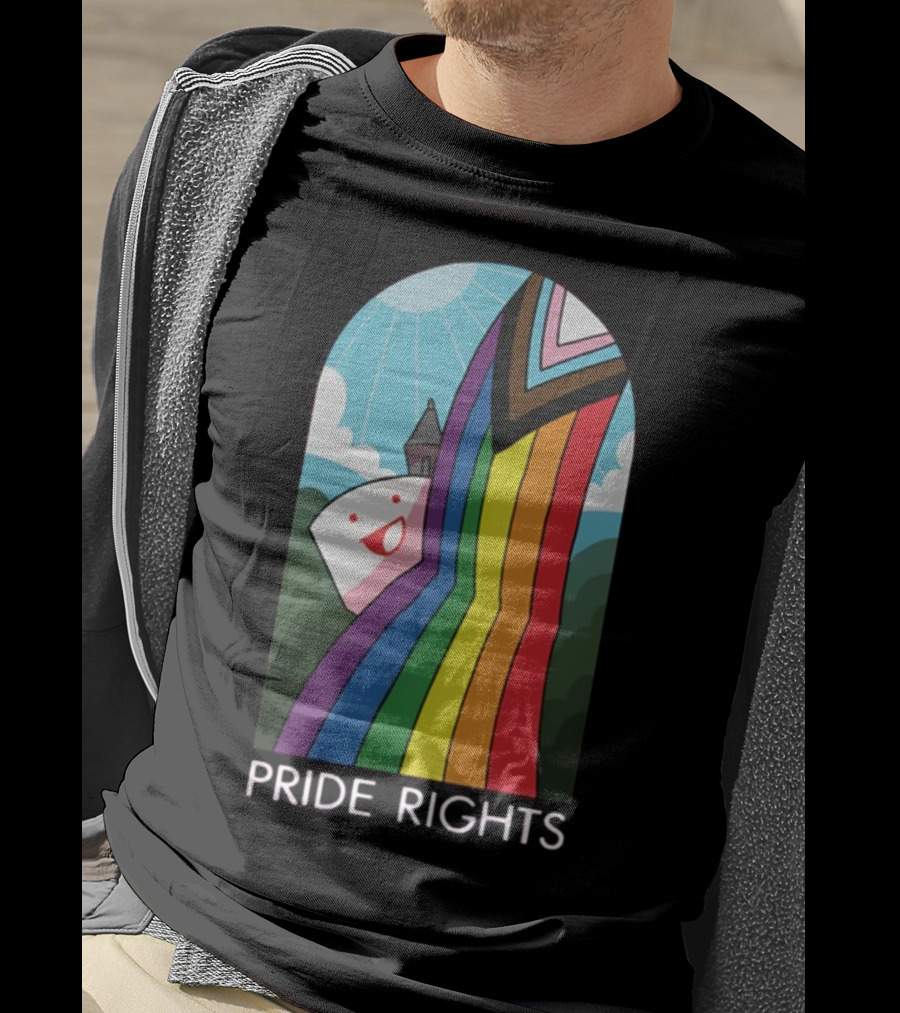 Pride Rights Rainbow Stained Glass Design DFTBA T-Shirt