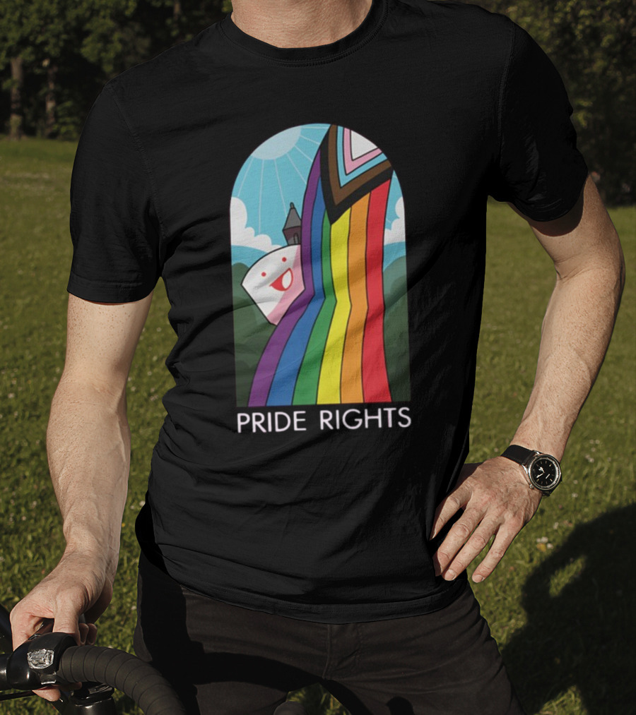 Pride Rights Rainbow Stained Glass Design DFTBA T-Shirt