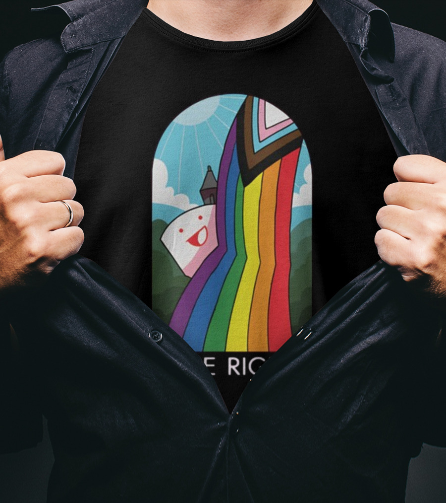 Pride Rights Rainbow Stained Glass Design DFTBA T-Shirt