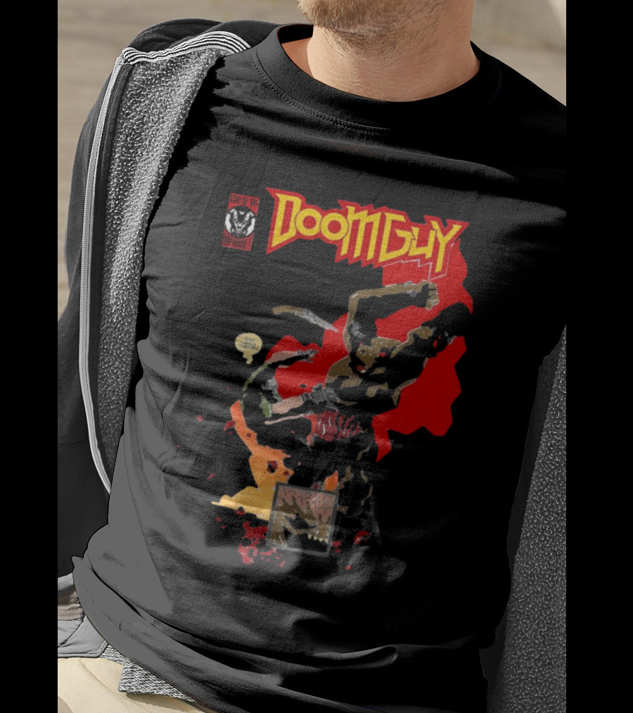 Doomguy The Shores Of Hell Demon Battle Comic T-Shirt