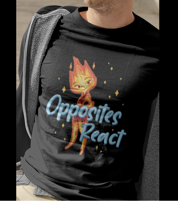 Opposites React Fire Element Character T-Shirt