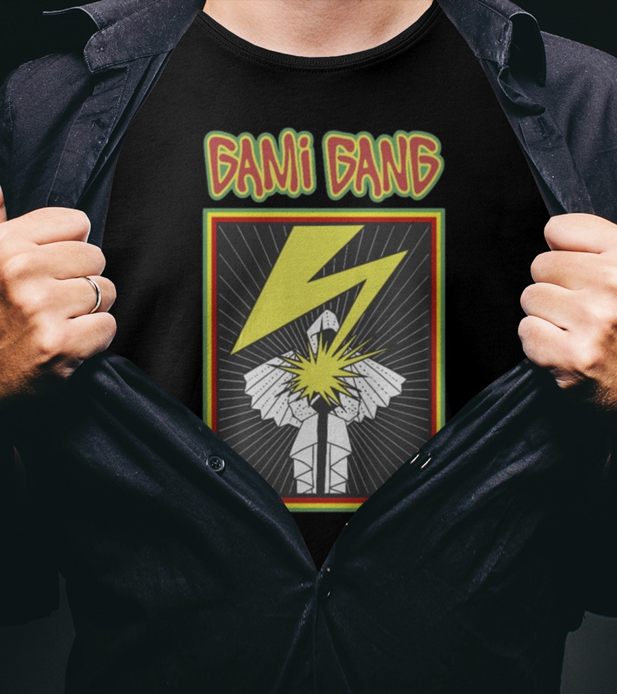 Gami Gang Origami Lightning Explosion Retro T-Shirt