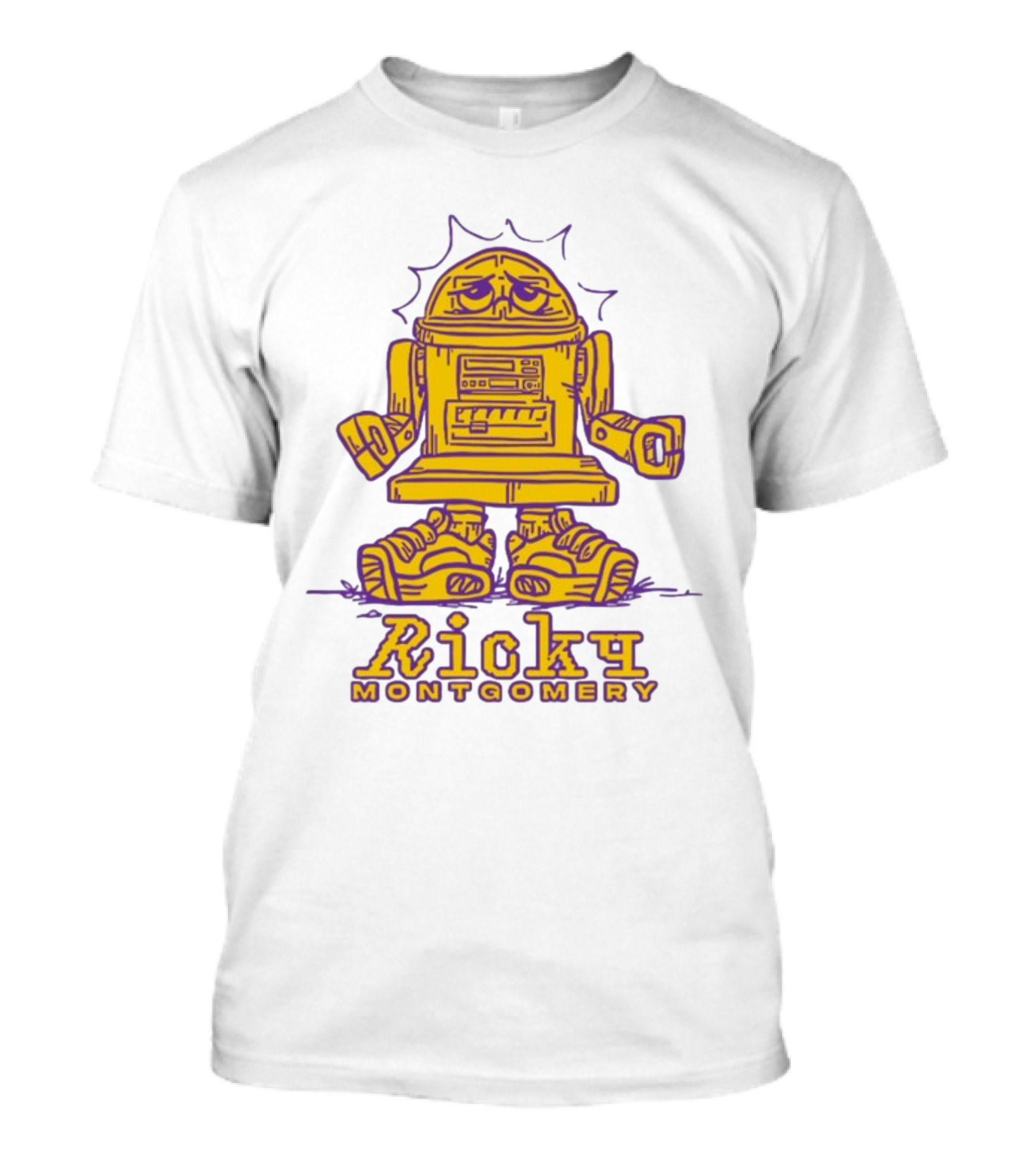 Ricky Montgomery Robot Illustration Yellow Purple T-Shirt