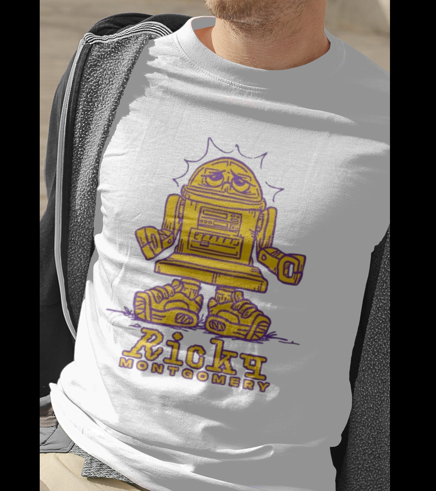 Ricky Montgomery Robot Illustration Yellow Purple T-Shirt